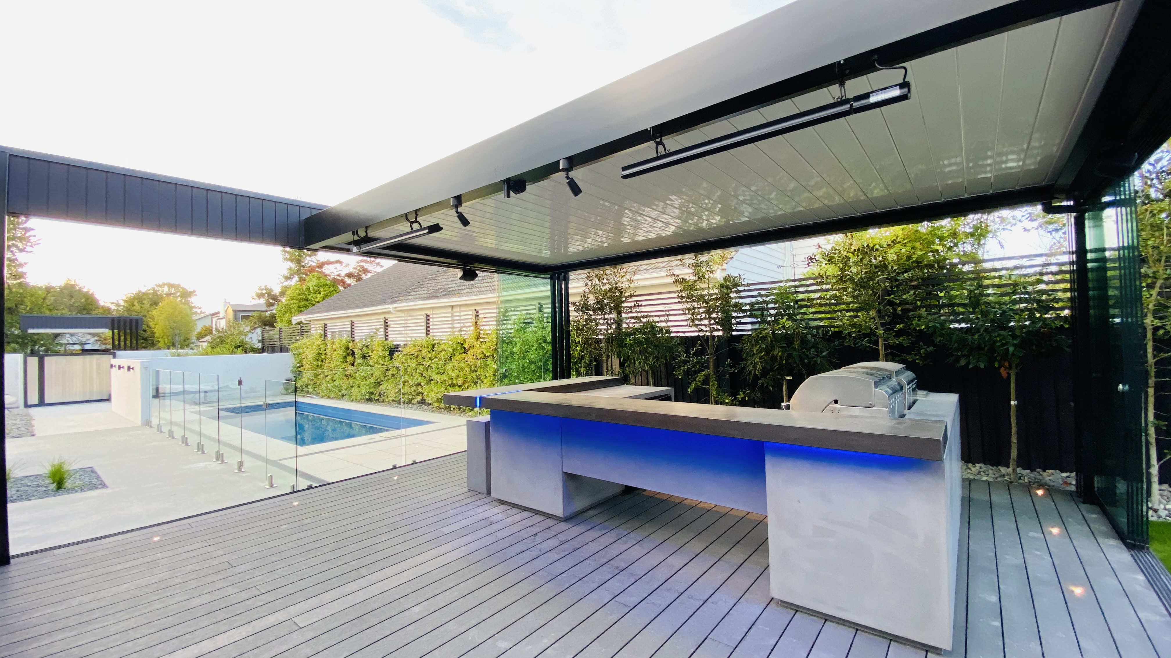 Seamless connection between existing home and new outdoor addition